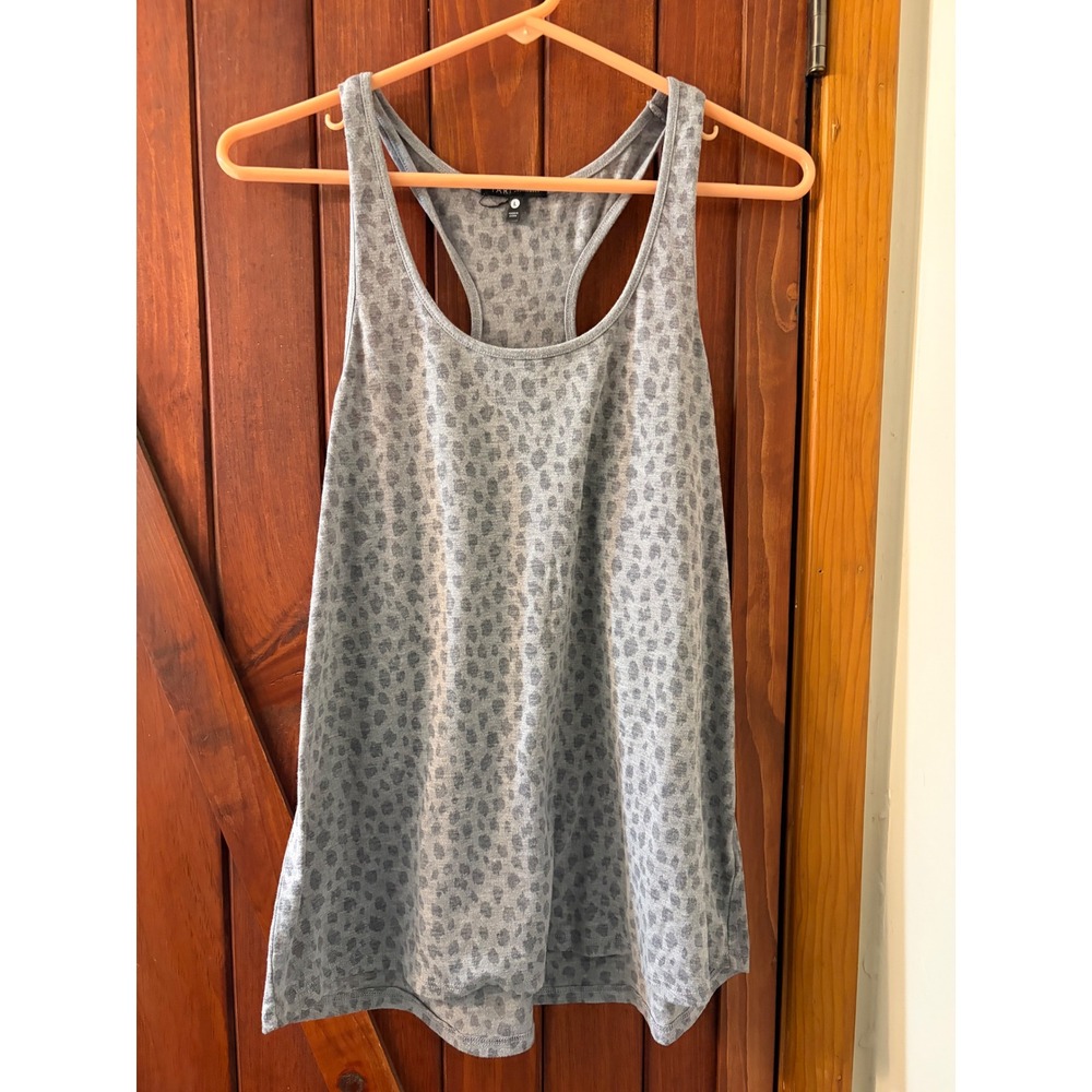 Tart Intimates Womens Gray Leopard Print Racerback Tank Top Sleep Lounge Large